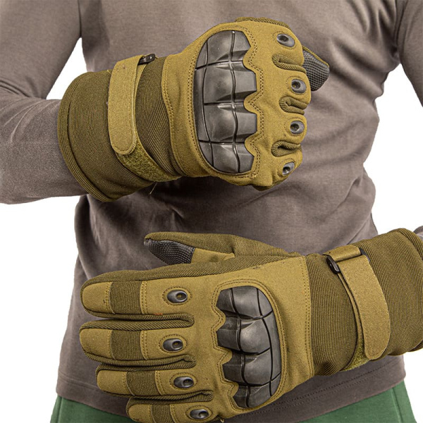 Перчатки зимние с искусственным мехом защита костяшек зелёные (2)