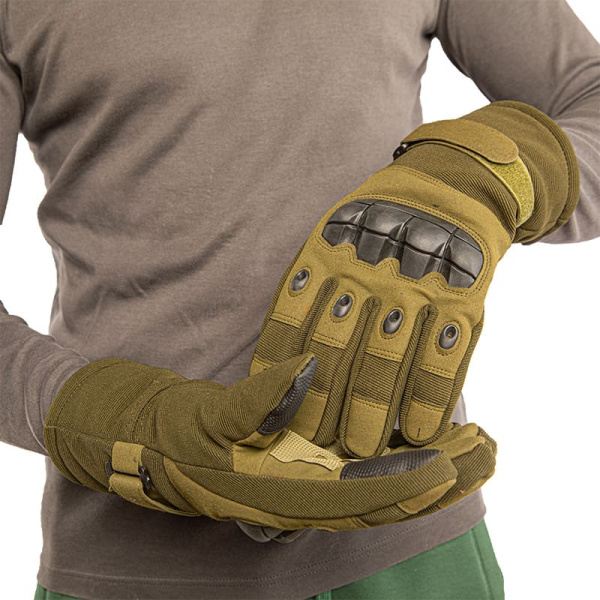 Перчатки зимние с искусственным мехом защита костяшек зелёные
