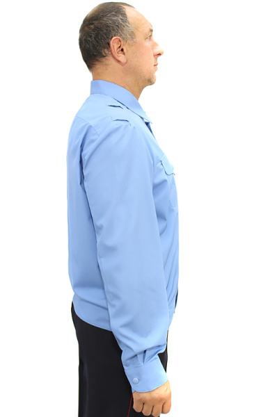 Рубашка серо-синяя мужская