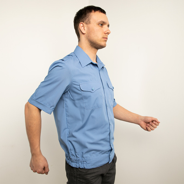 Рубашка серо-синяя мужская (2)