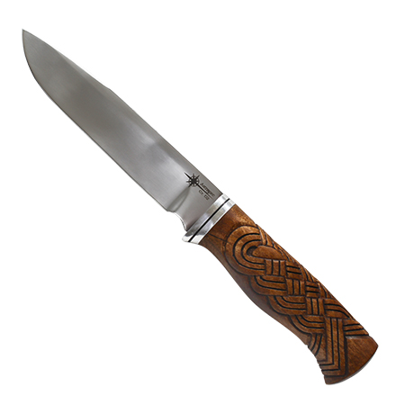 Нож охотничий Берш D2 славянские мотивы дюраль коженая вставка Антарес7600.jpg