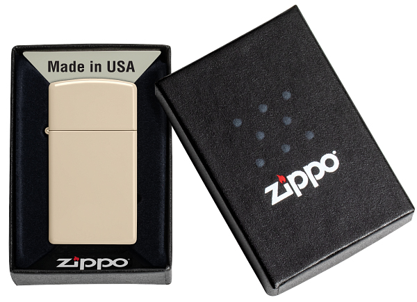 49528 Зажигалка Zippo Slim покрытие Flet Sand бежевая матовая Zippo (2).jpg