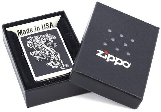 207 Зажигалка Tigre покрытие Brushed Chrome серебристая матовая Zippo2950.jpg