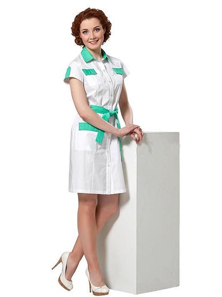 Платье женское LL4102 белое с салатовой  отд. Авангард1850.jpg