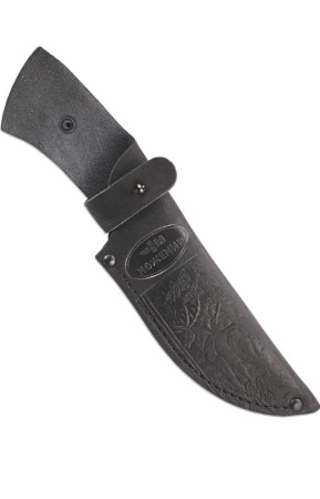 ЧДН №9п Чехол кожаный для нескл. ножа 115-140 мм,подвесом чёрный, клёпка650.jpg