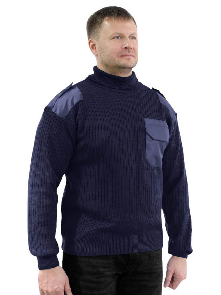 свитер синий военный
