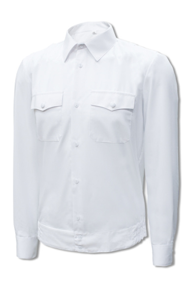 Рубашка Полиция белая мужская дл./рук. без липучки на поясе /1150
