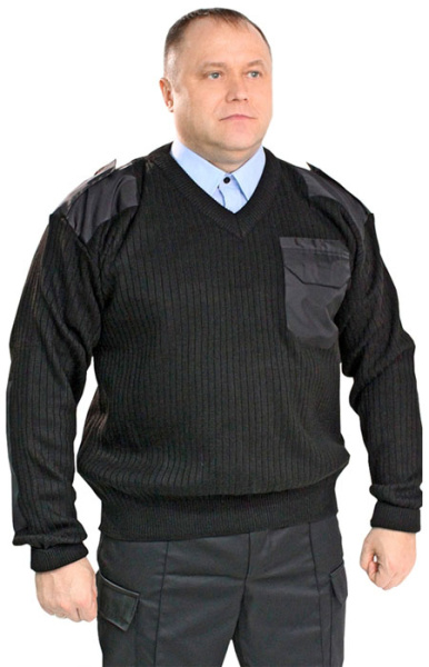 Пуловер чёрный(с V- образным вырезом)