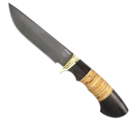 (2290)б Нож Лесник  охотничий чёрный булат,литьё латунь4500.jpg