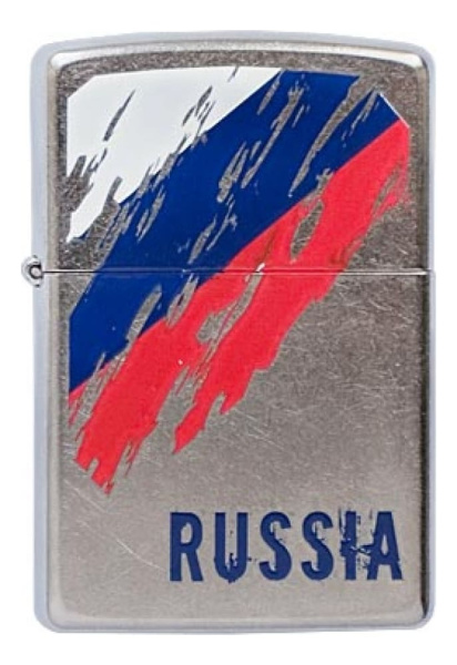 207 Зажигалка Russia Flag покрытиеStreet Chrome серебистая матовая.jpg