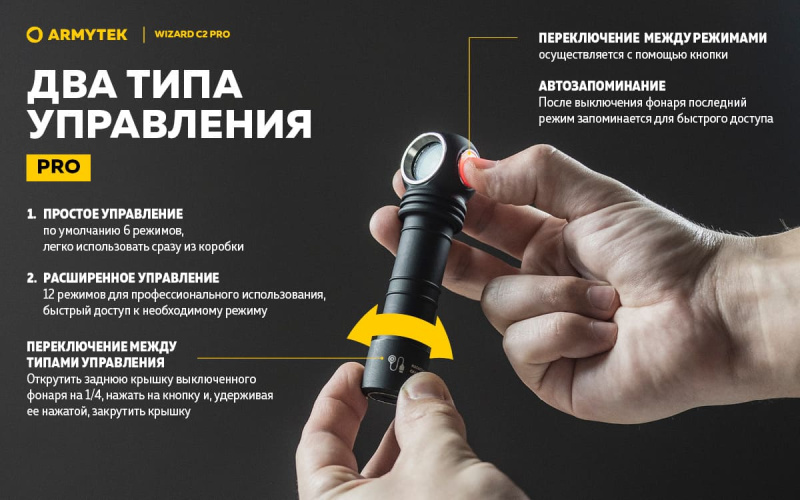 Фонарь налобный Wizard С2 Pro Magnet USB White Armytek10260 (10).jpg