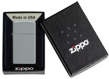 49527 Зажигалка Zippo Slim покрытие Flat Grey серая глянцевая Zippo (2).jpg