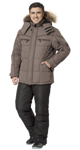 Куртка Базис утеплённая какао+коричневый Авангард4300.jpg