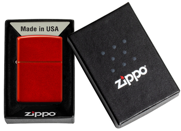 49475 Зажигалка Zippo Classic покрытие Metallic Red красная матовая Zippo (1).jpg