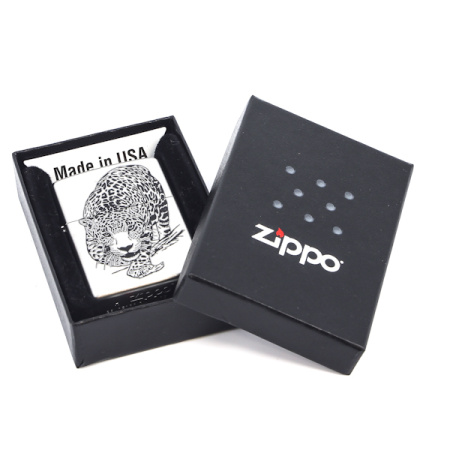 205 Зажигалка Leopard покрытие Satin Chrome серебристая матовая Zippo.jpg