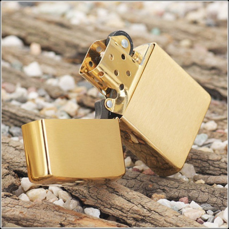 204 Зажигалка Zippo покрытие Brushed Brass (3).jpg