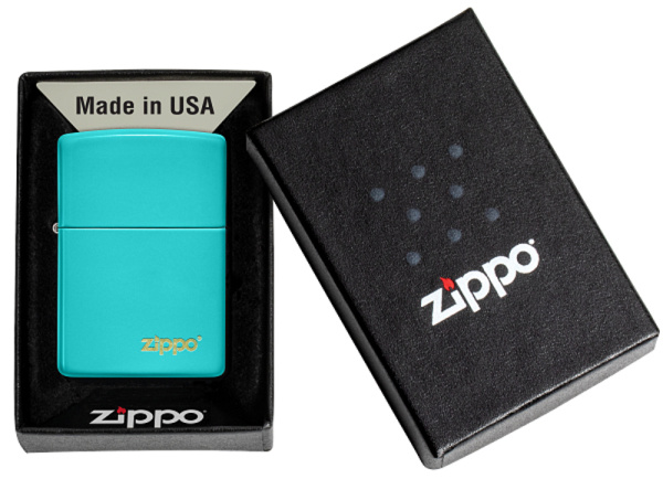 49454ZL Зажигалка Zippo Classic покрытие Flat Turguoise бирюзовая глянцевая Zippo (2).jpg