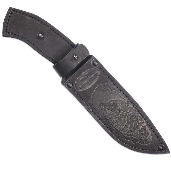 Чехол ЧДН №12 кожаный для нескладного ножа чёрный 130-150 мм Ножемир.jpg