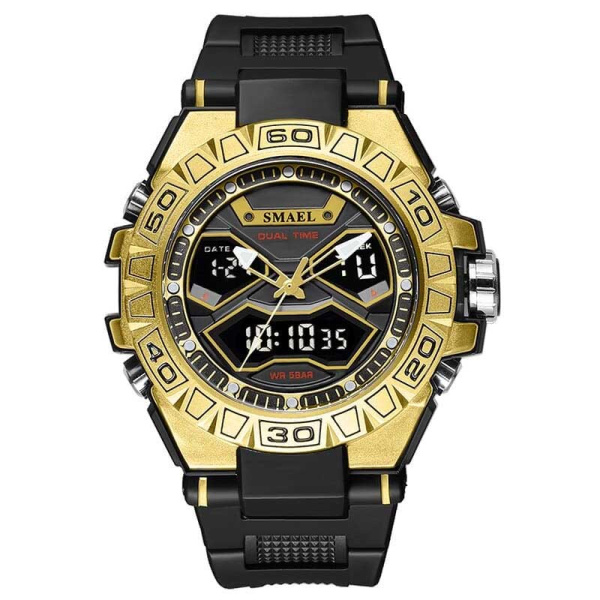 8070 Часы SMAEL спортивные чёрно-золотой.jpg