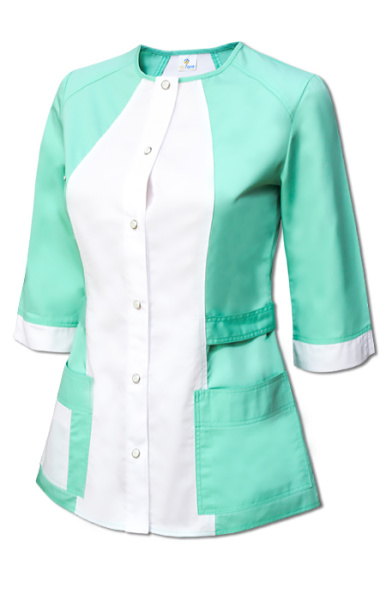Блуза женская В-19 рукав 34 белый+салатовый Автор1300.jpg