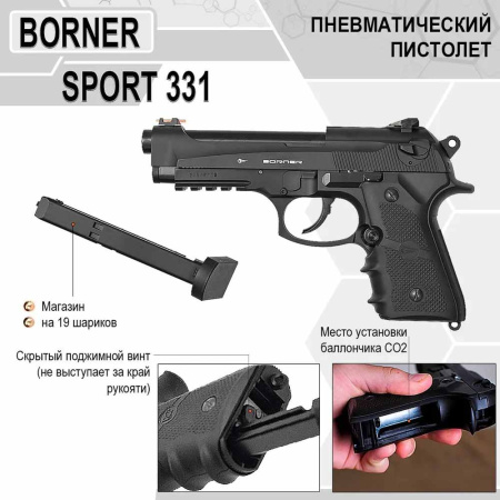 Пистолет пневматический Borner Sport 331(blowback, Beretta) (5).jpg