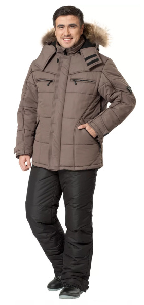 Куртка Базис утеплённая какао+коричневый Авангард8650.jpg
